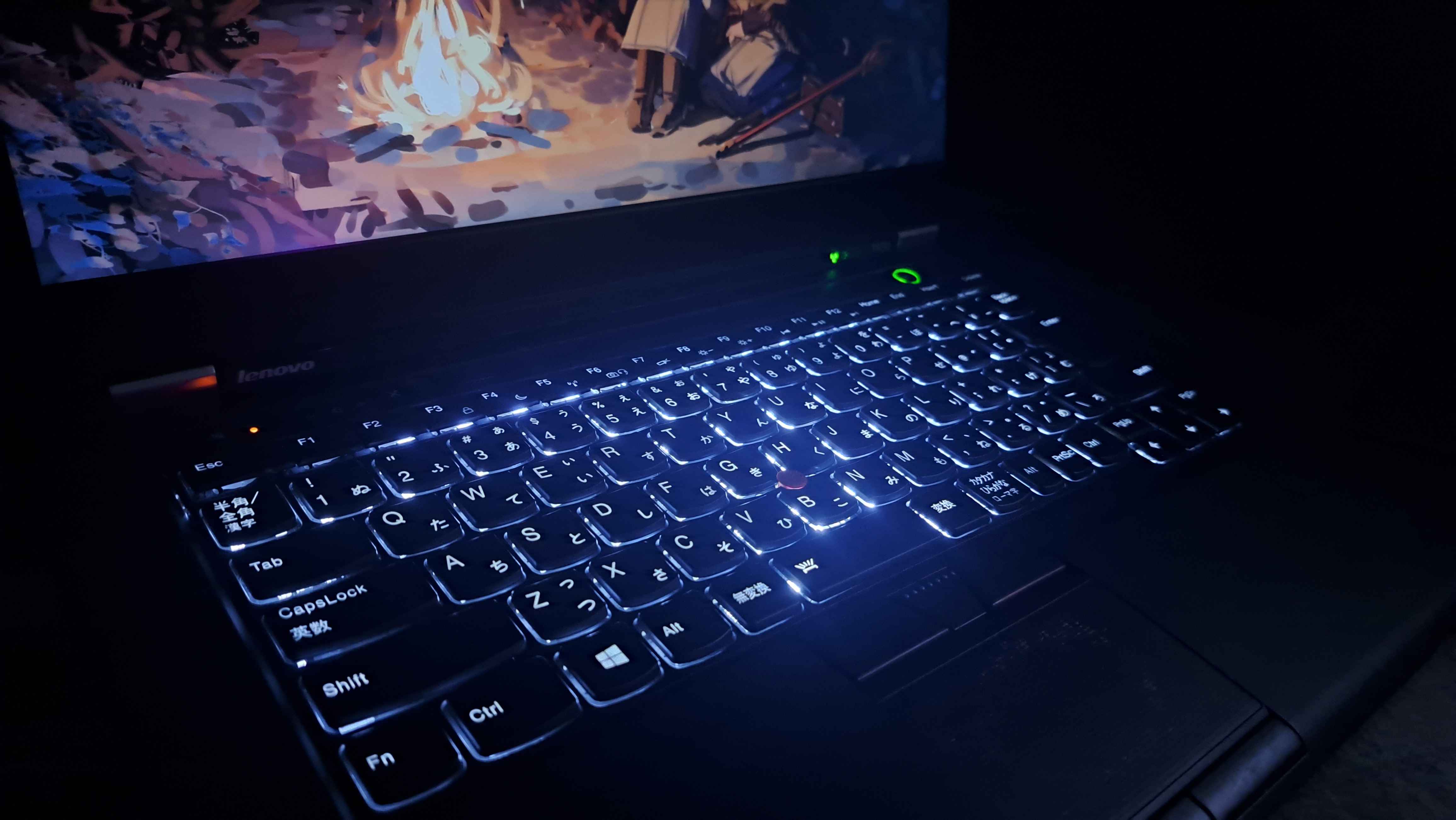 The backlit Japanese layout keyboard