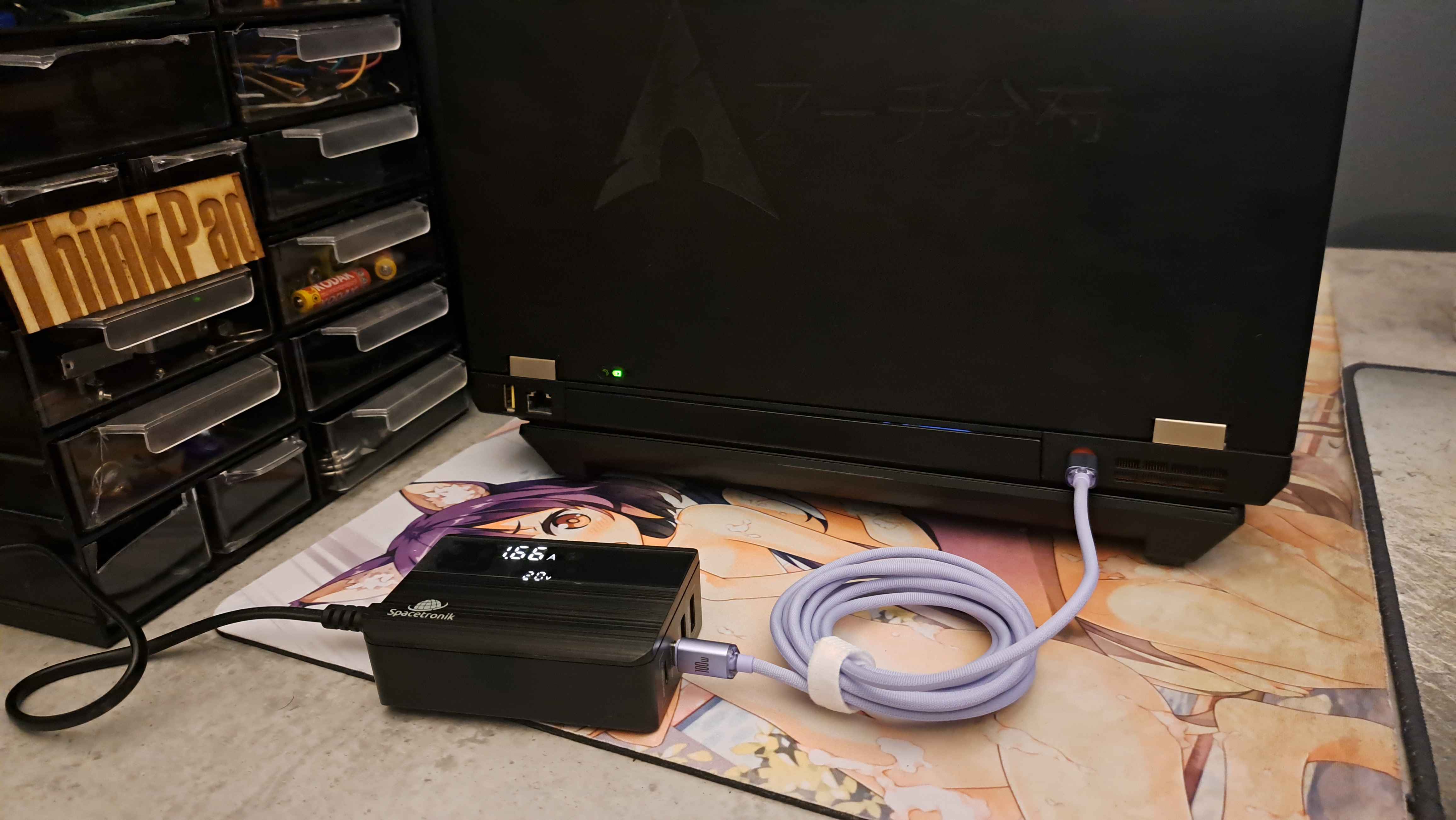 The T430 charging via USB-C