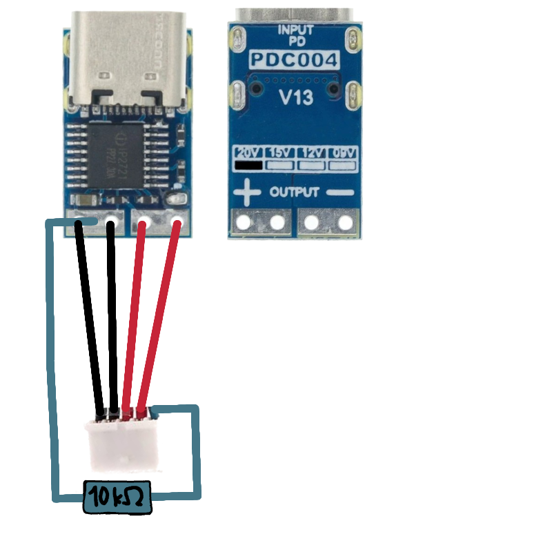 Wiring diagram for the USB-C mod